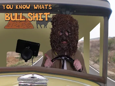 James Roffle dressed up as a pile of bullshit.